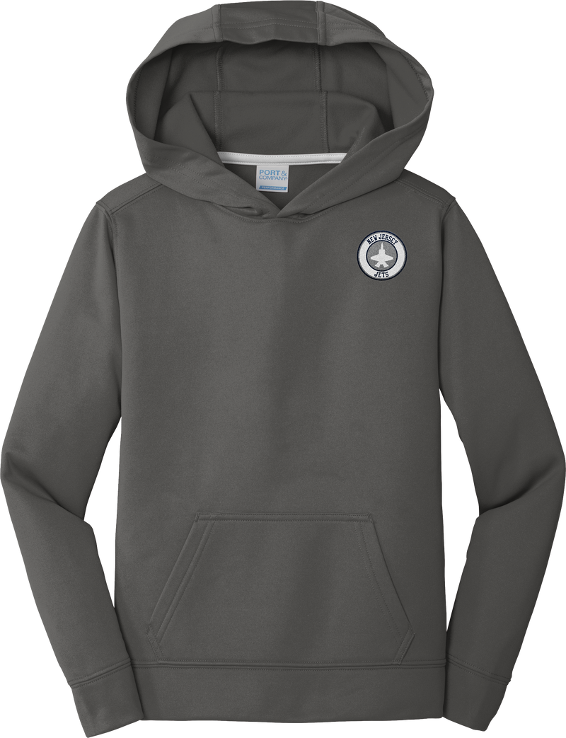 NJ Jets Youth Performance Fleece Pullover Hooded Sweatshirt