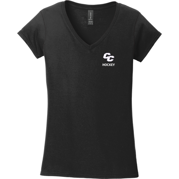 Curry College Softstyle Ladies Fit V-Neck T-Shirt