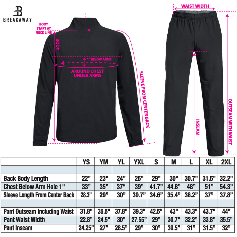 Adult Breakaway Midweight Warm Up Jacket (Allegheny Badgers)