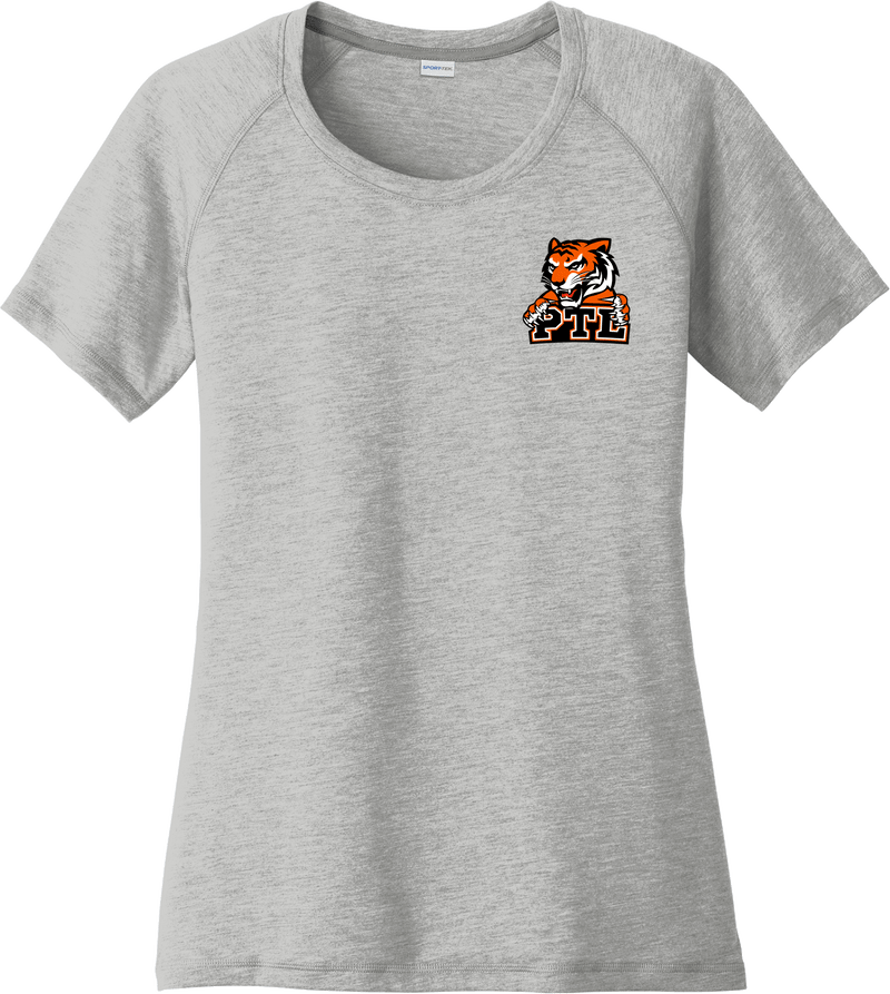 Princeton Tiger Lilies Ladies PosiCharge Tri-Blend Wicking Scoop Neck Raglan Tee