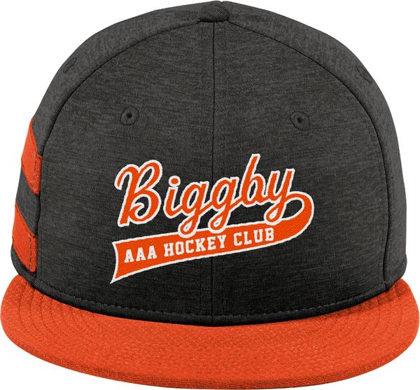 Biggby Coffee AAA New Era Shadow Heather Striped Flat Bill Snapback Cap