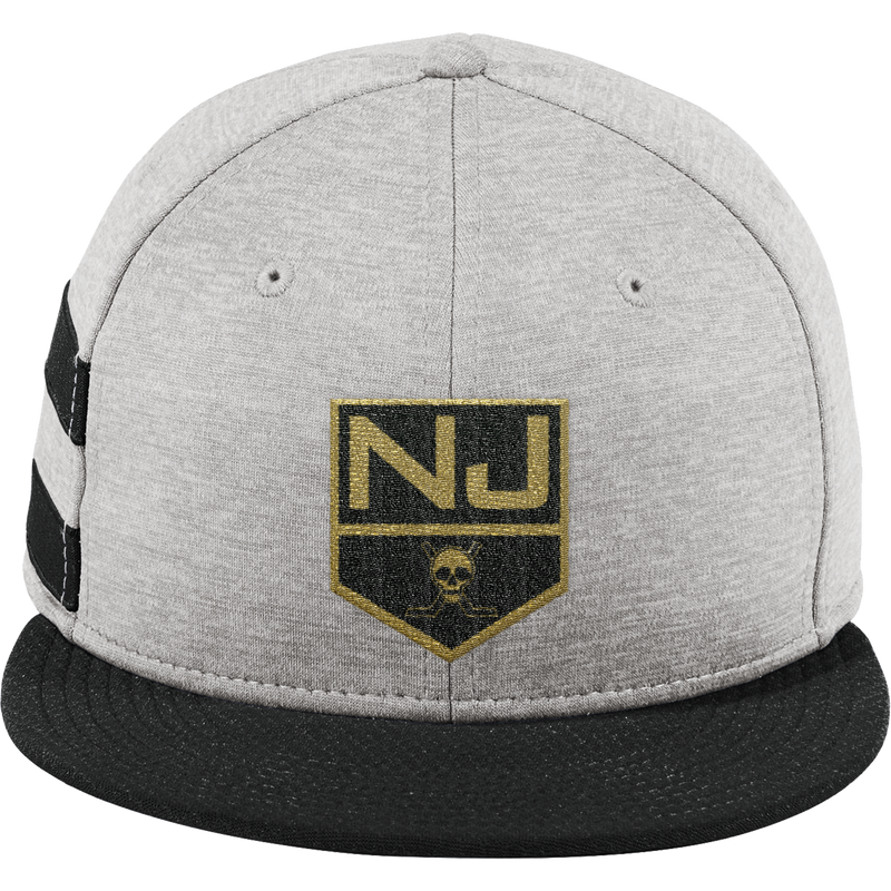 NJ Raiders New Era Shadow Heather Striped Flat Bill Snapback Cap