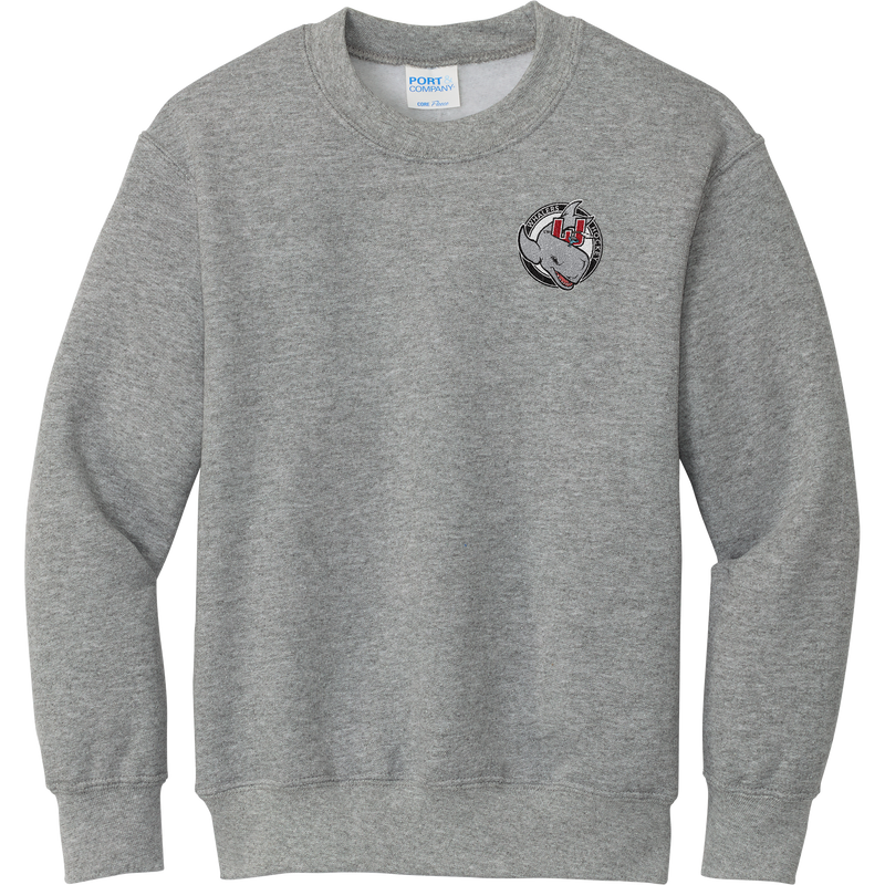 CT Whalers Tier 2 Youth Core Fleece Crewneck Sweatshirt