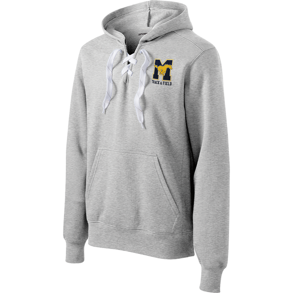 Marlboro Track and Field Lace Up Pullover Hooded Sweatshirt