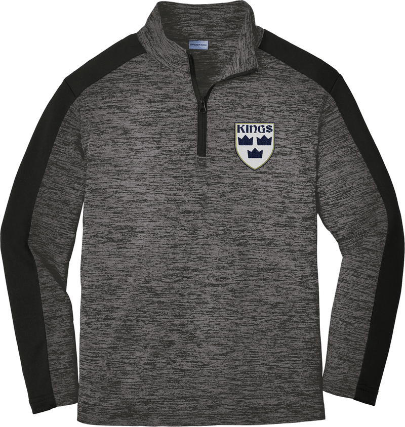 North Jersey Kings Youth PosiCharge  Electric Heather Colorblock 1/4-Zip Pullover